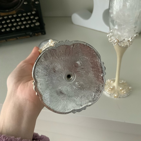 Vintage 90’S Pearl Tall Champagne Flute Glasses Set X 2 BRAND NEW - Picture 9 of 14